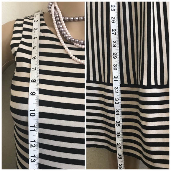 Anthropologie Black/White Stripes Hi-line Short - Picture 3 of 8